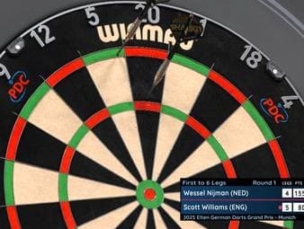 Was macht er denn da!? Darts-Star mit skurrilem Finish-Weg