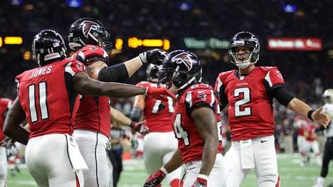 Devonta Freeman (2.v.r.) glänzte für die Falcons