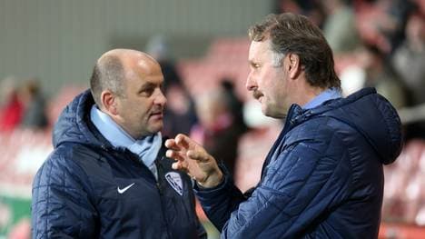 SPORT1-Experte Peter Neururer (r.) ist auf Bochums Geschäftsführer Christian Hochstätter nicht gut zu sprechen