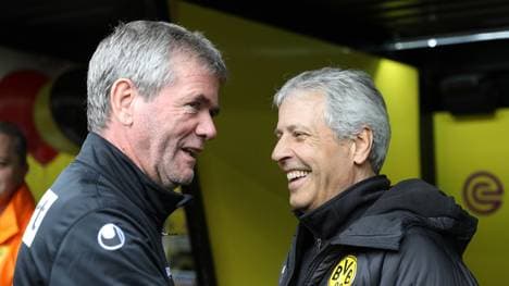 Friedhelm Funkel (l.) hat Lucien Favre in Schutz genommen