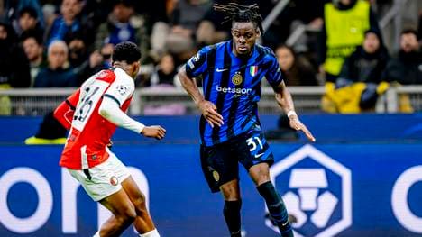 Yann Aurel Bisseck in der Champions League gegen Feyenoord Rotterdam