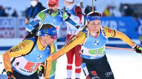 Erik Lesser (l.) gehört zu den älteren Athleten im deutschen Team