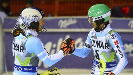 Fritz Dopfer (l.) schwärmt von Teamkollege Felix Neureuther (r.)