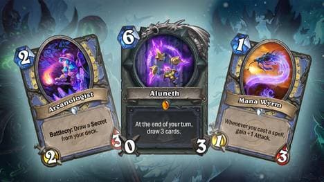 Die wichtigsten Karten des Tempo Mage: Arkanologin, Aluneth und Manawyrm