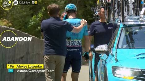 Alexey Lutsenko vom Team Astana muss die Tour de France beenden und vergießt bittere Tränen
