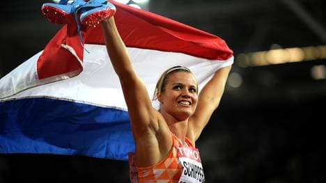 Dafne Schippers jubelt nach ihrem Titel über 200 Meter