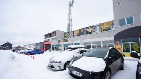 Heftige Schneefälle in der norwegischen Stadt Bodö vor dem Europa-League-Spiel gegen Lazio Rom