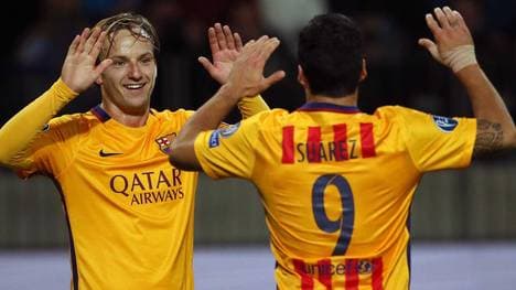 Ivan Rakitic (l.) traf doppelt für Barca