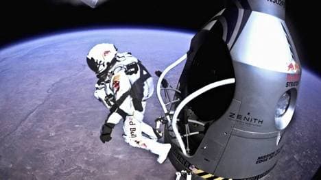 Felix Baumgartner 2012 bei seinem berüchtigten Weltraumsprung