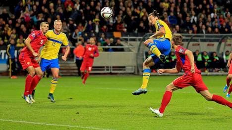 Zlatan Ibrahimovic erzielt gegen Moldau sein achtes Tor in der EM-Quali