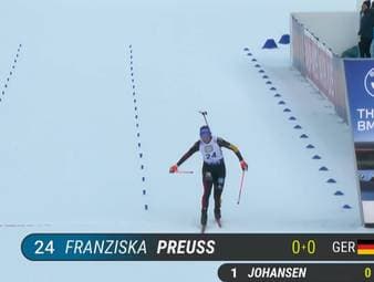 Franziska Preuß überzeugt beim Sprint in Ruhpolding mit fehlerfreien Schießen - und muss sich letztlich doch als Fünfte geschlagen geben. 