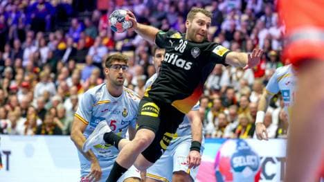 Linksaußen Lukas Mertens bei der Handball-EM
