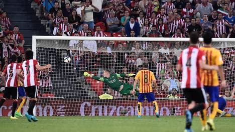 Marc-Andre ter Stegen kann ein Gegentor für den FC Barcelona nicht verhindern