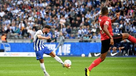 Marco Richter (li.) erzielte per Traumtor das zwischenzeitliche 2:1 für Hertha