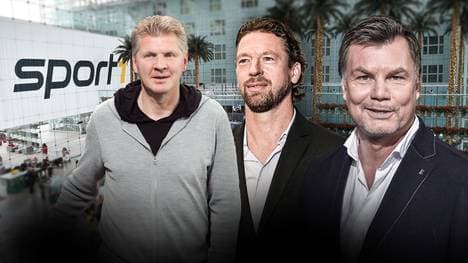 Stefan Effenberg und Steffen Freund werden zusammen mit Moderator Thomas Helmer im CHECK24 Doppelpass diskutieren