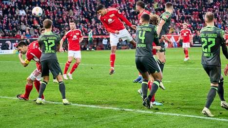 Danilho Doekhi traf per Kopf für Union gegen Wolfsburg.