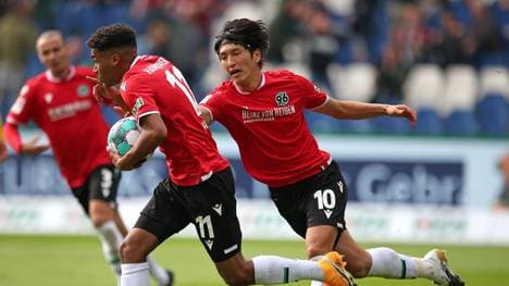 Linton Maina (li.) erzielte den zwischenzeitlichen Ausgleich von Hannover