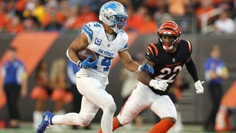 Amon-Ra St. Brown (l.) im Spiel gegen Cincinnati