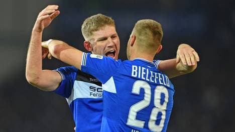 Fabian Klos machte gegen Dresden mit dem zweiten Tor den Deckel drauf