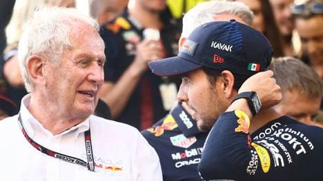 Red Bulls Motorsportberater Helmut Marko (l.) scheint kein großer Fan von Sergio Pérez (r.) zu sein