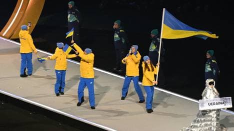 Bei Olympia war die Ukraine mit Flagge eingelaufen