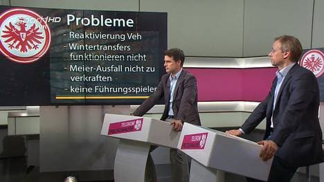 Olaf Thon (r.) und Thomas Berthold diskutieren über Eintracht Frankfurt