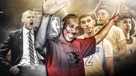 LaVar Ball (2.v.l.) sorgt mit seinen Aussagen für Empörung in der NBA