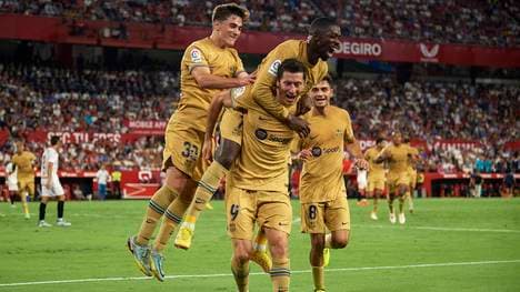 WM-Fahrer unter sich: Lewandowski, Gavi, Dembélé und Pedri vom FC Barcelona