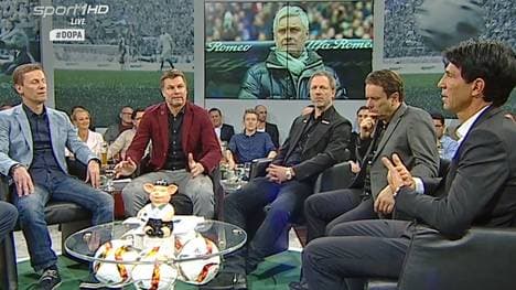 Frankfurts Sportdirektor Bruno Hübner (r.) war zu Gast im Volkswagen Doppelpass