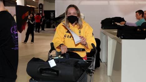 Franziska Preuß schützte sich schon vor Olympia mit einer Maske
