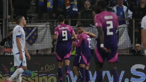 Das DFB-Team nach der 1:0-Führung durch Deniz UNdav