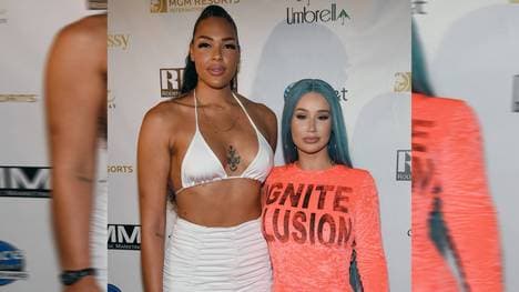 Liz Cambage bei einem PR-Termin mit Rapperin Iggy Azalea