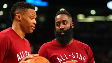 Russell Westbrook spielt bei den Rockets wieder mit James Harden zusammen