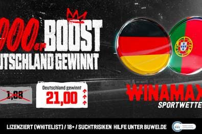 Winamax Quotenboost: Quote 21,00 für Deutschland gegen Portugal am 22.01.