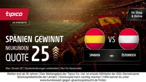 WM 2026: Tipico schenkt Quote 25,00 auf Spanien-Sieg gegen Österreich!