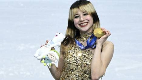 Liu mit ihrer Olympia-Goldmedaille
