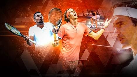 Für Roger Federer (r.) haben Nick Kyrgios (l.) und Alexander Zverev (m.) nicht die Klasse von Nadal