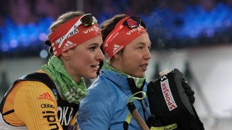 Denise Herrmann-Wick (v.) hat einen Abschiedsbrief an Laura Dahlmeier (h.) geschrieben.