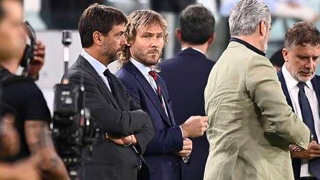 Die Juve-Verantwortlichen um Andrea Agnelli und Pavel Nedved (v.l.) sorgen für ein Beben