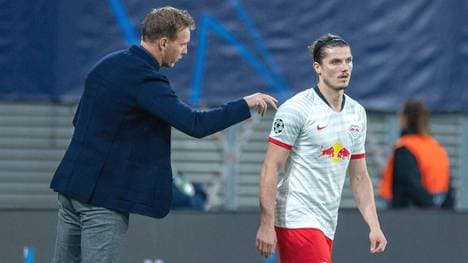 Julian Nagelsmann (l.) arbeitete bei RB Leipzig zwei Jahre lang mit Marcel Sabitzer zusammen