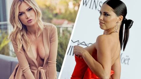 Models nach Julian Edelmans Geschmack: Ella Rose (l.) und Adriana Lima