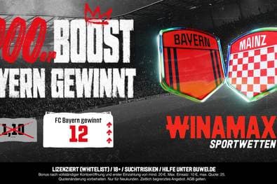 Quoten-Sensation! 1000% Boost auf Bayern-Sieg bei Winamax (12,00)