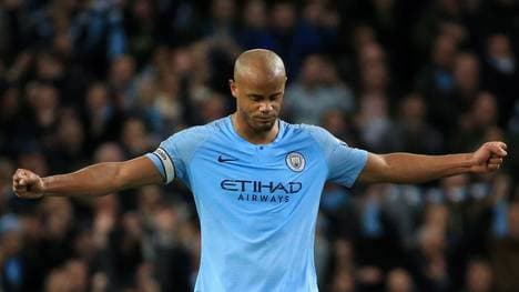 Vincent Kompany nach dem Sieg von Manchester city gegen Leicester City