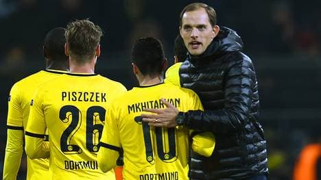 Thomas Tuchel mit Spielern des BVB