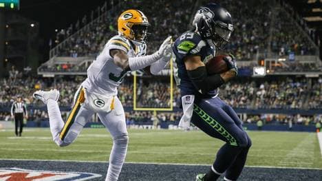 Doug Baldwin (r.) steuerte einen Touchdown zum Sieg der Seattle Seahawks gegen die Green Bay Packers bei