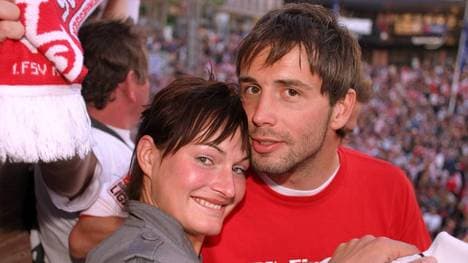 Marco Rose (damals Spieler in Mainz) mit seiner Freundin Nikola Pietzsch, ehemalige Handballerin beim Bundesligisten HC Leipzig