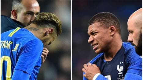 Neymar und Kylian Mbappe mussten bei ihren Länderspiel-Einsätzen verletzt vom Feld