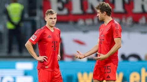 Joshua Kimmich und Thomas Müller müssen mit Bayern ein unglückliches Remis hinnehmen