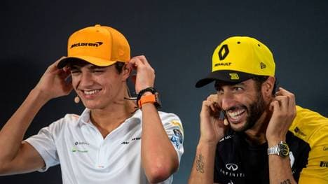 Lando Norris (l.) startet seit 2019 für McLaren in der Formel 1