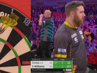 Rob Cross besiegt Scott Williams mit 3:1. Er zieht in Runde drei ein, wo Mervyn King auf ihn wartet.
